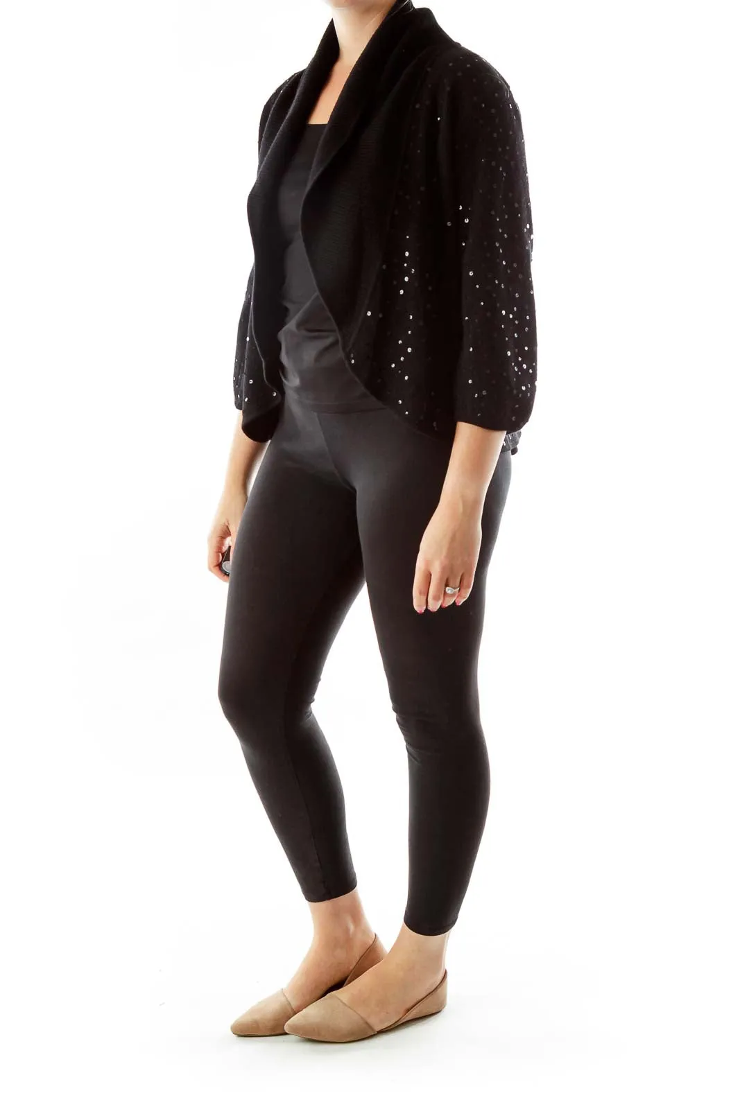 Black Metallic Cardigan
