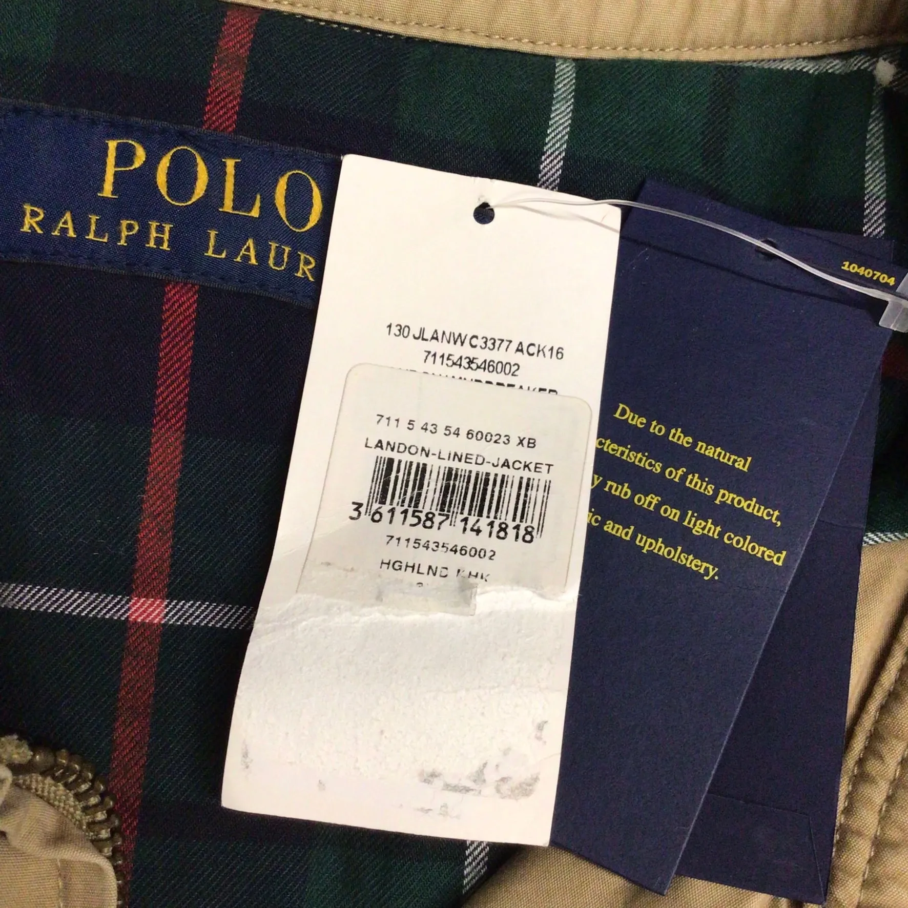BNWT Polo Ralph Lauren Beige Landon Lined Bomber Jacket Size 3XB