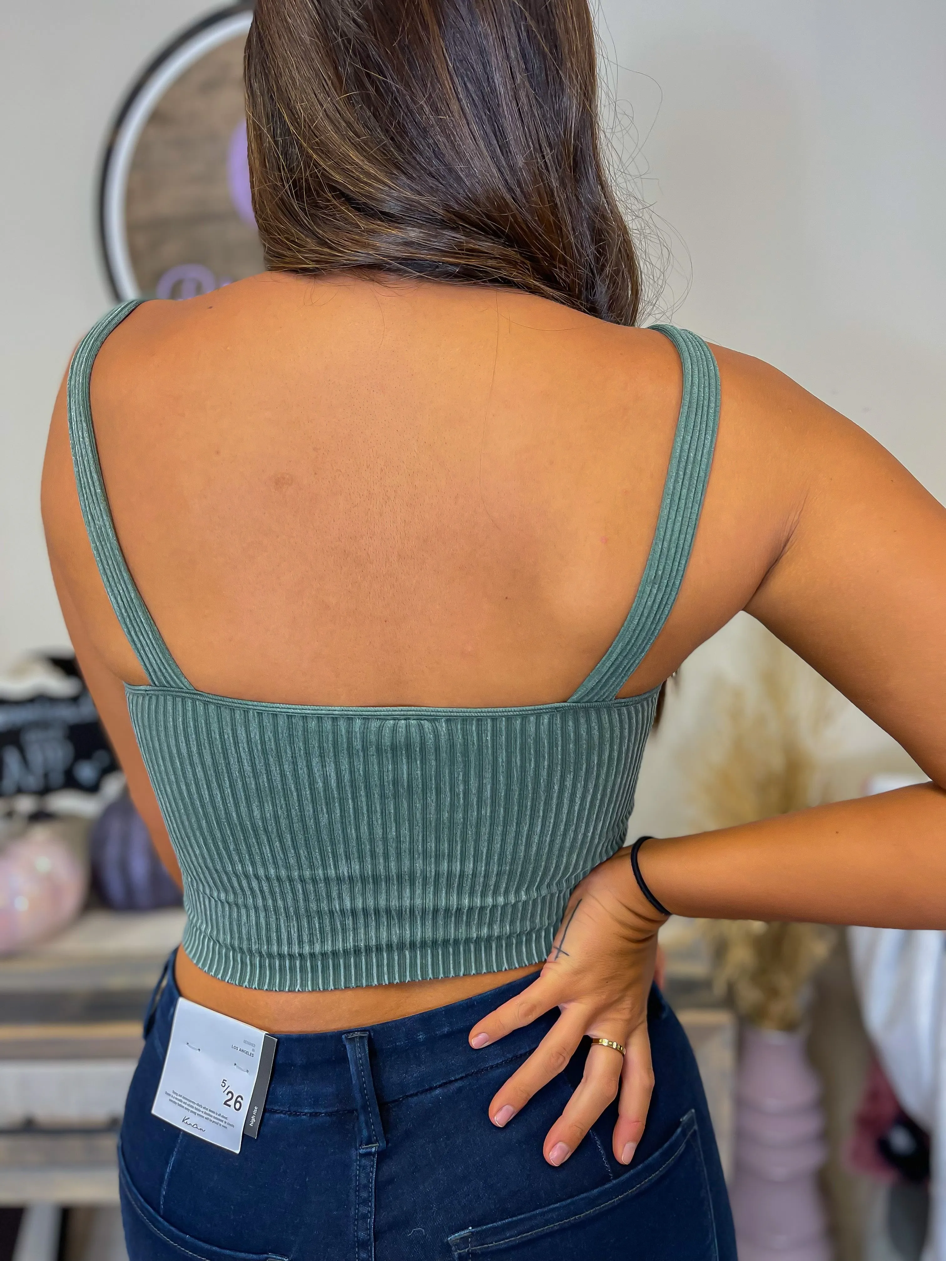 Dark Teal Seamless Ribbed Brami