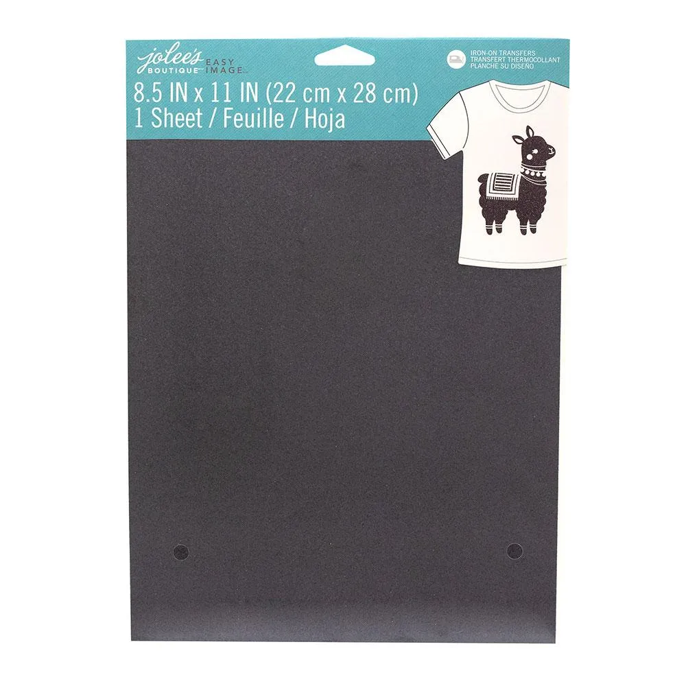 Jolee's Easy Image Iron-On Transfer Single Sheet 8.5"X11" - Black Glitter*