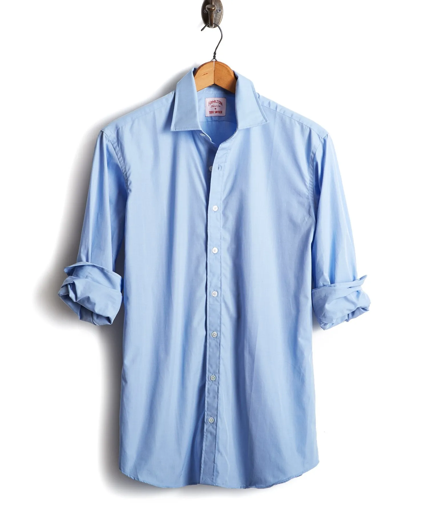 Made in the USA Hamilton   Todd Snyder End on End Dress Shirt in Blue