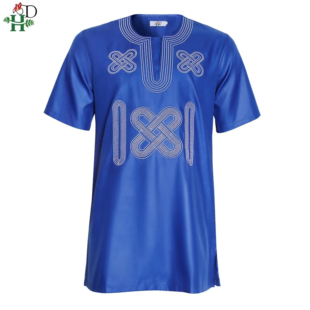Men And Women Dashiki Embroidery Clothing Short Sleeve T-shirt Ankara Dress