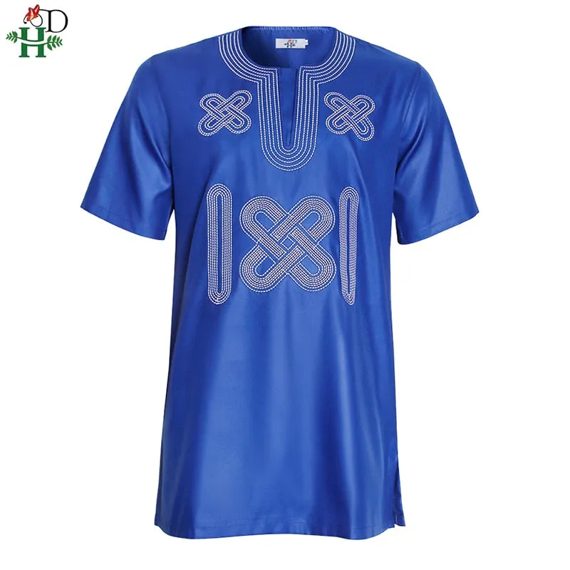 Men And Women Dashiki Embroidery Clothing Short Sleeve T-shirt Ankara Dress