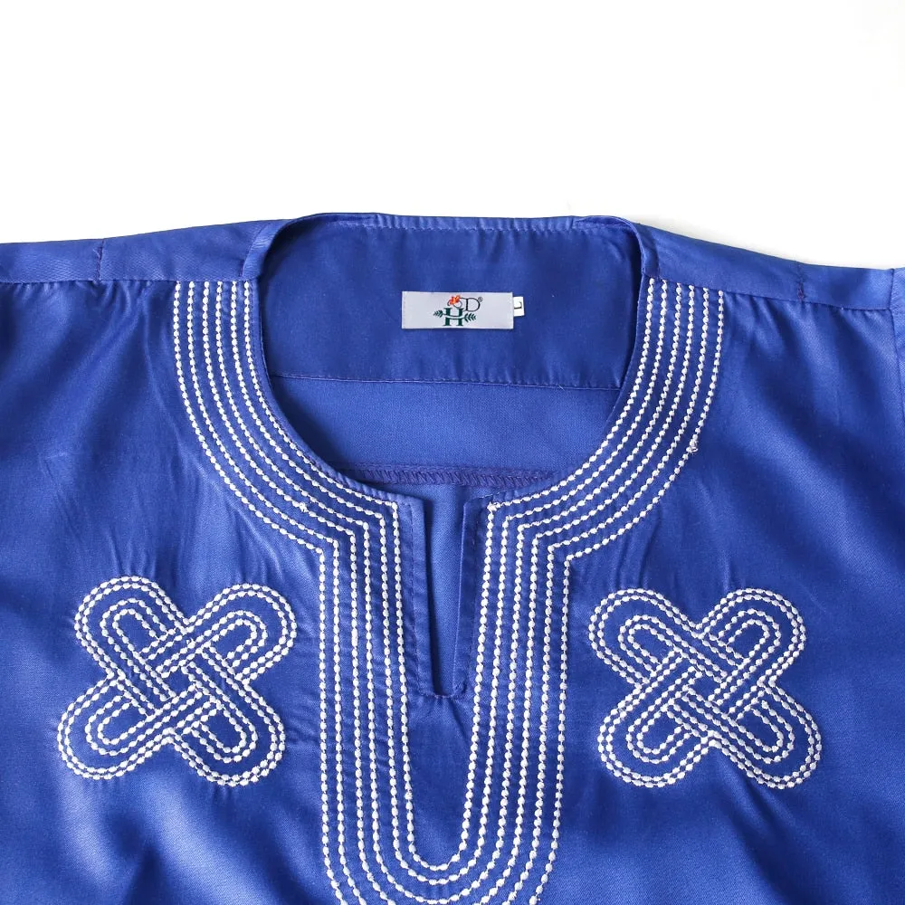 Men And Women Dashiki Embroidery Clothing Short Sleeve T-shirt Ankara Dress