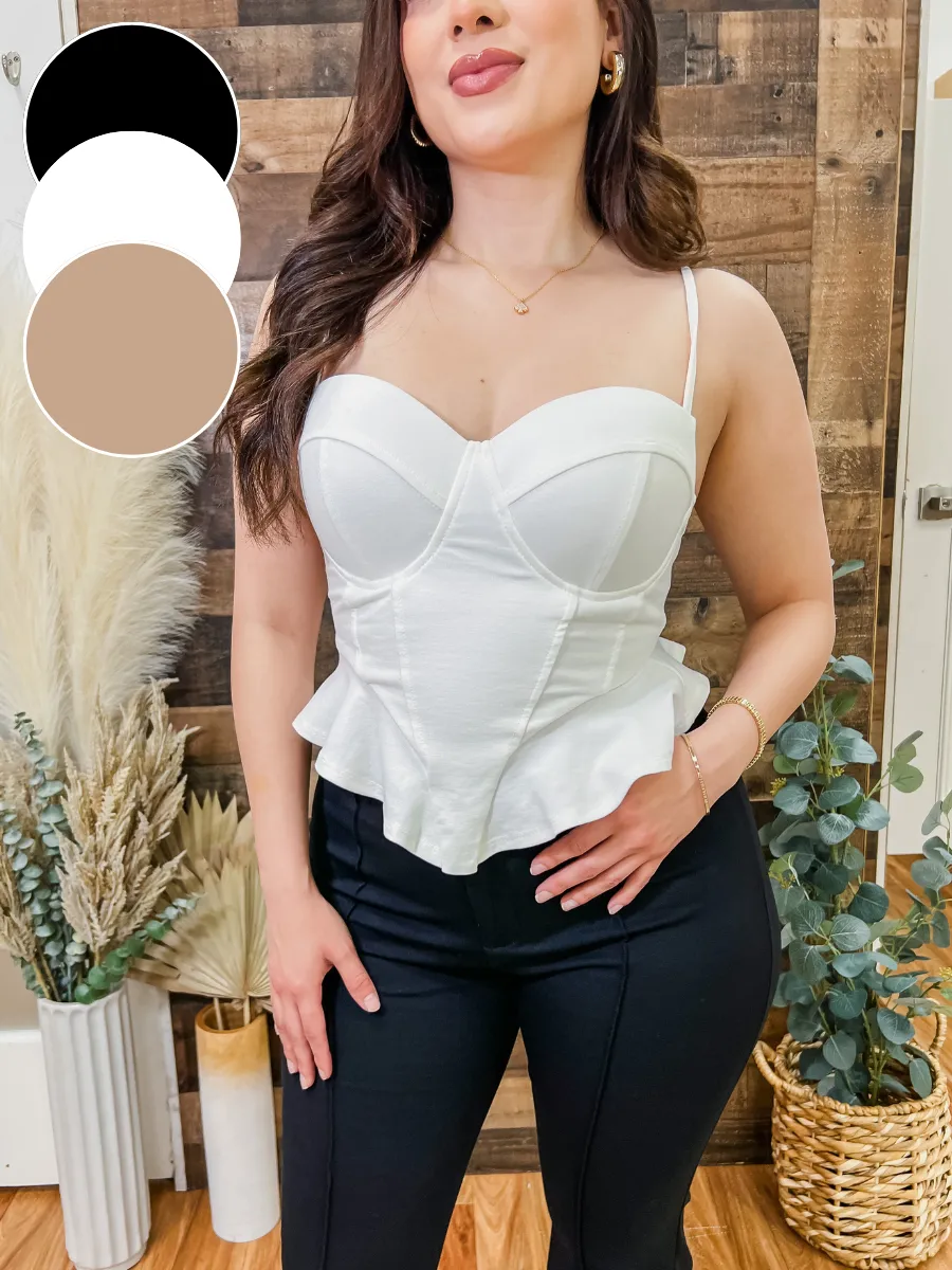 Molly Peplum Bustier Top