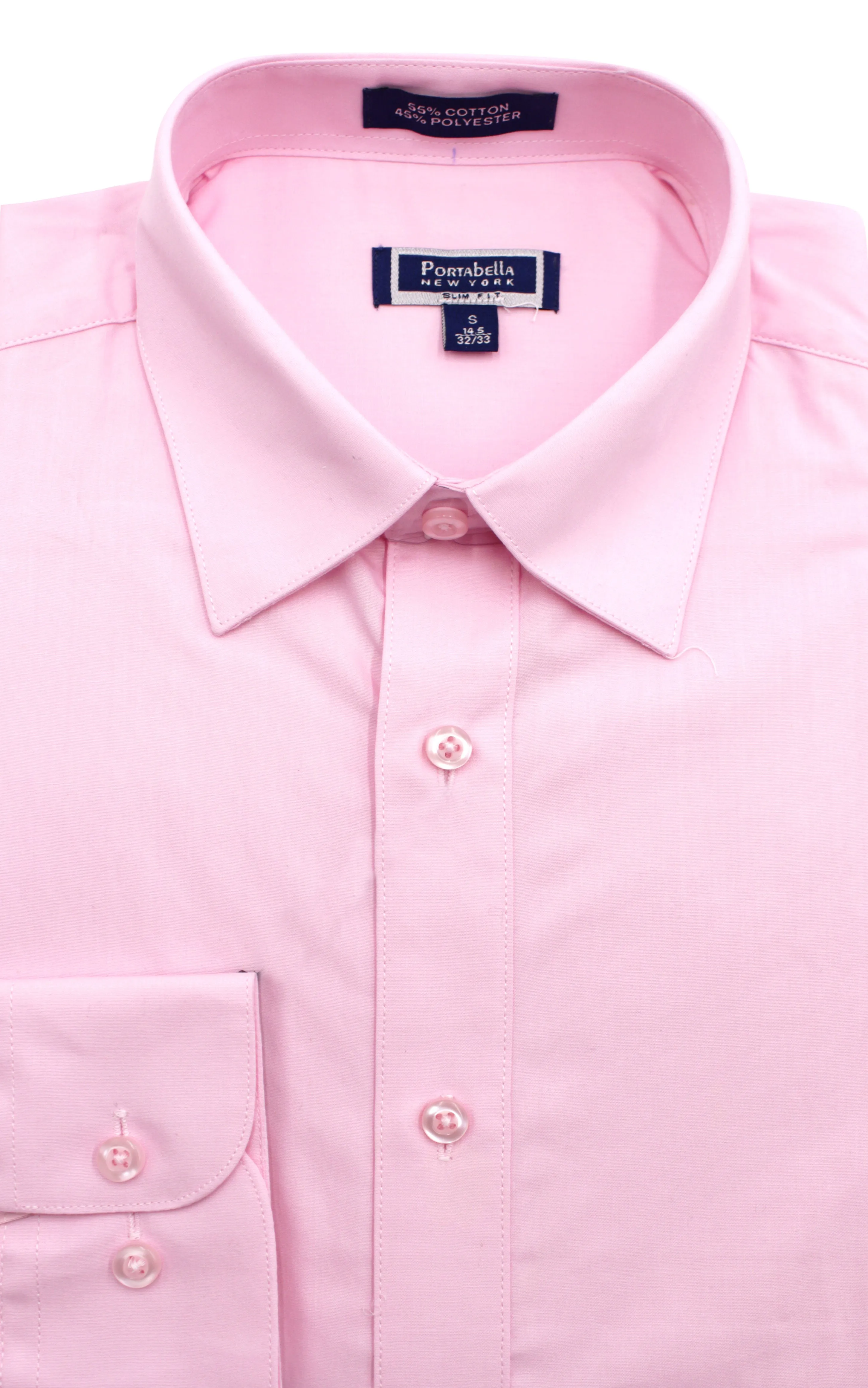PORTABELLA,SOLID-SPREAD COLLAR-DRESS SHIRTS-S2020-B-PINK