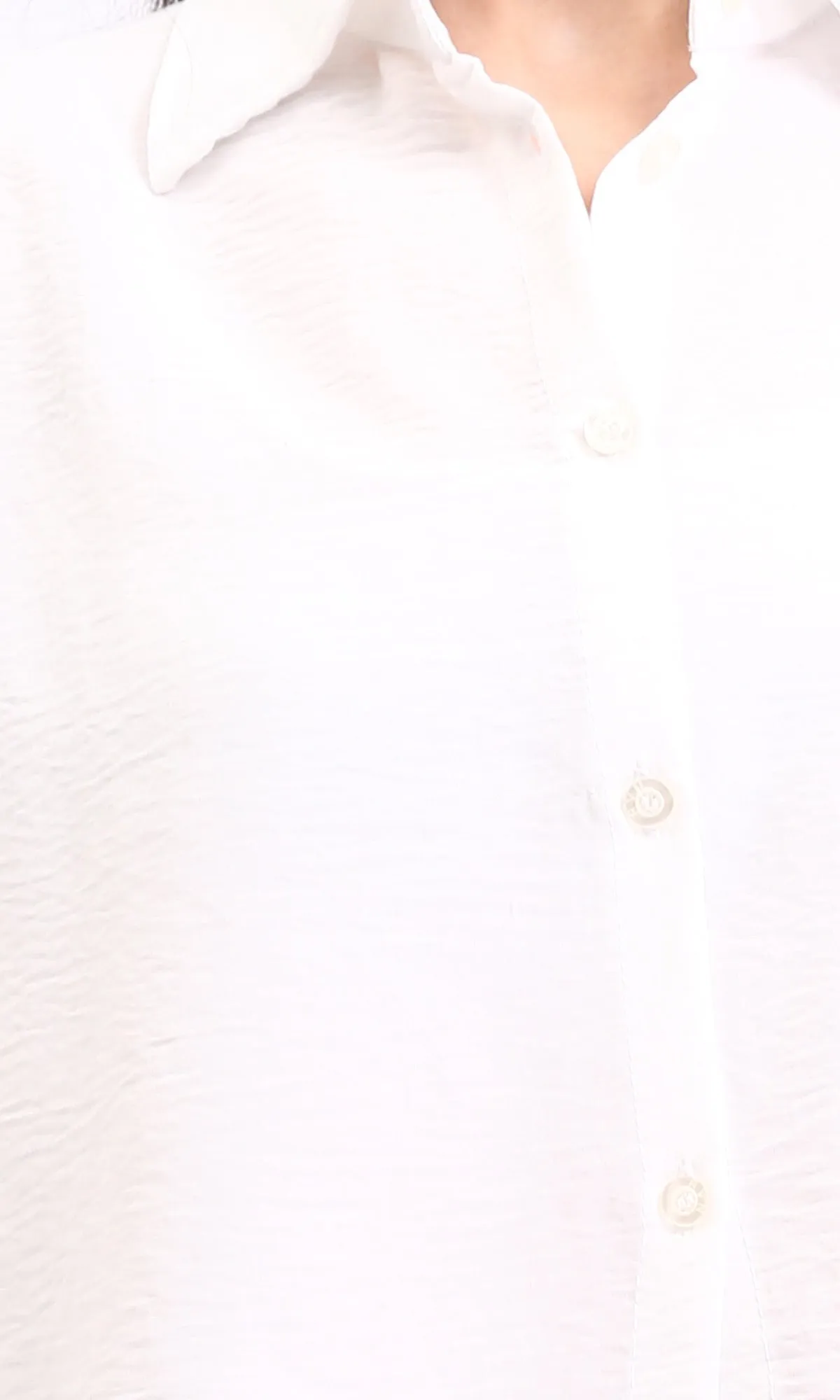 R209987 - Full Buttons Summer Textured Shirt - White