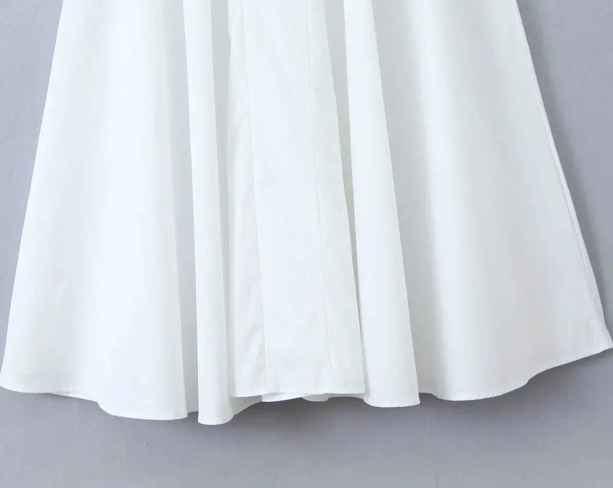 Solid Fit & Flare Tie-Halter Midi Dress with Drop-Waist for Women
