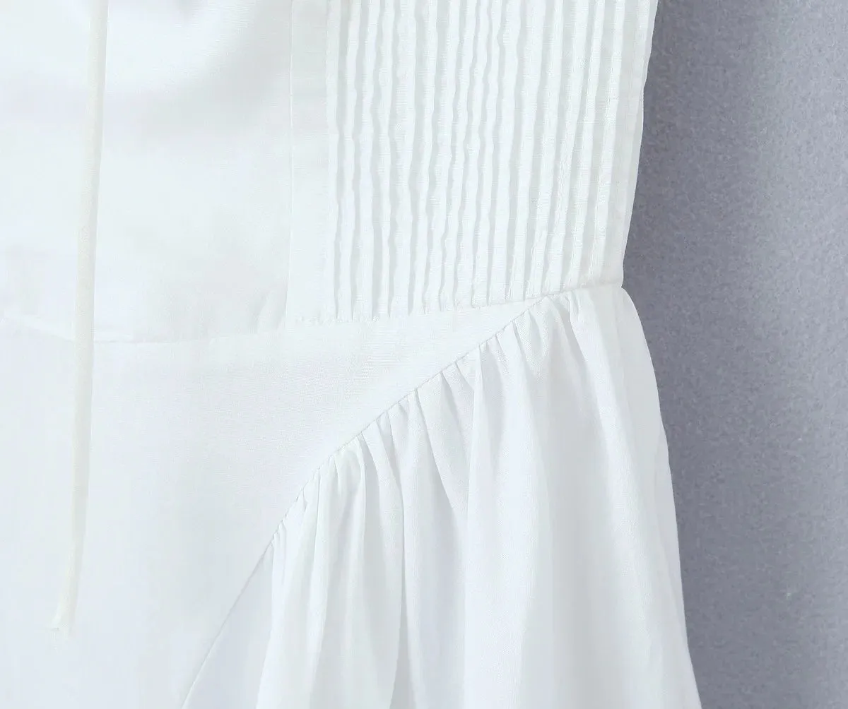 Solid Fit & Flare Tie-Halter Midi Dress with Drop-Waist for Women