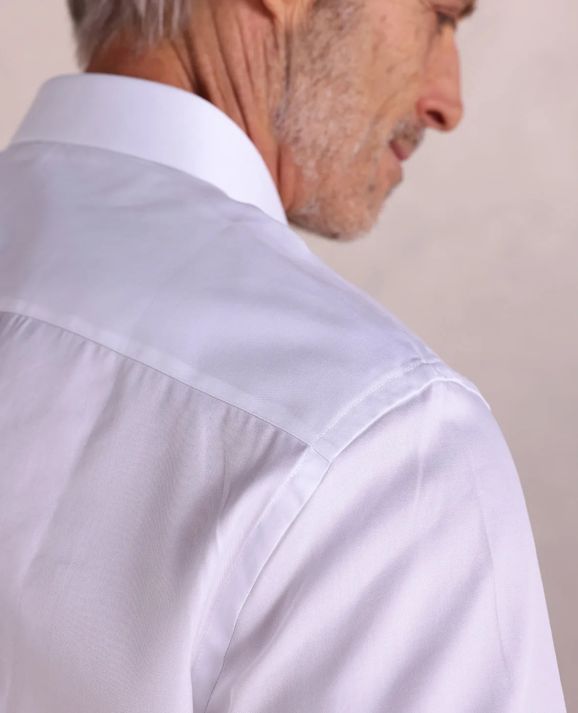 The Brookes - Twill Solid Dress Shirt - White