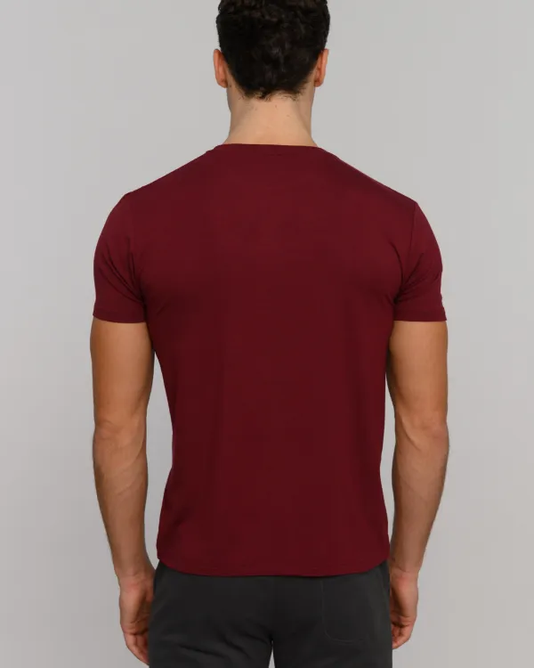 The ESNTL Burgundy V-Neck Tee