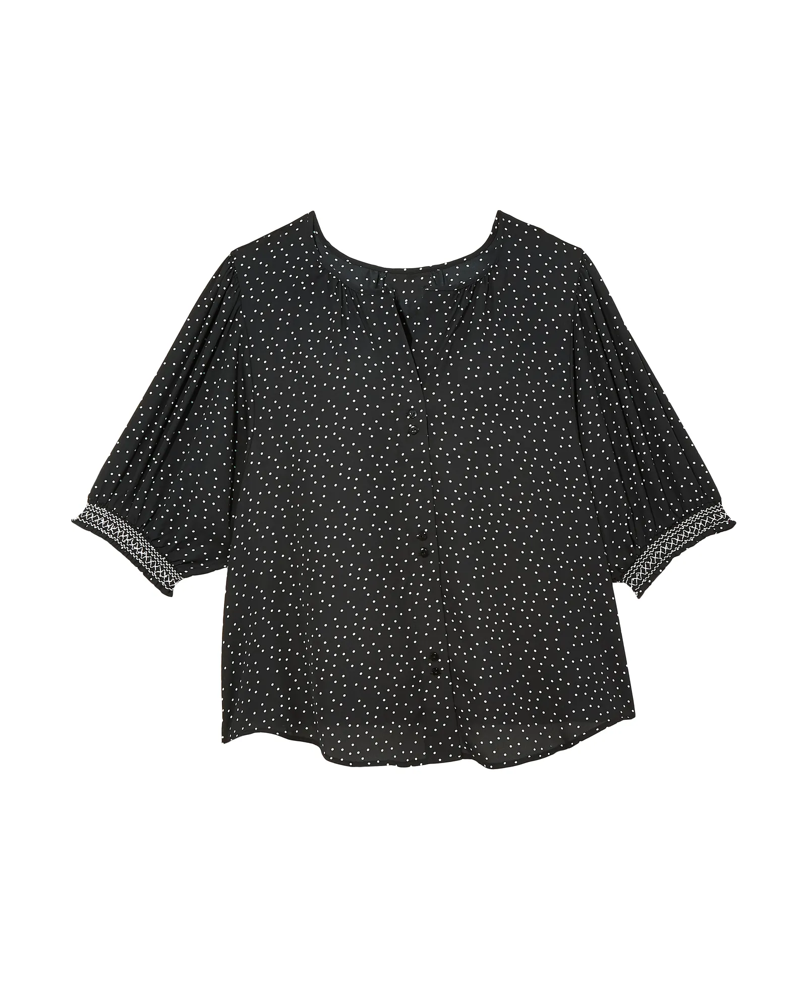 Valeria Button Down Blouse | Black / White
